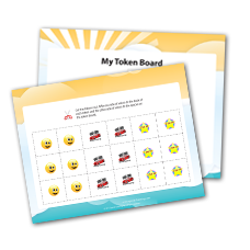 A token board used as a visual reinforcement system