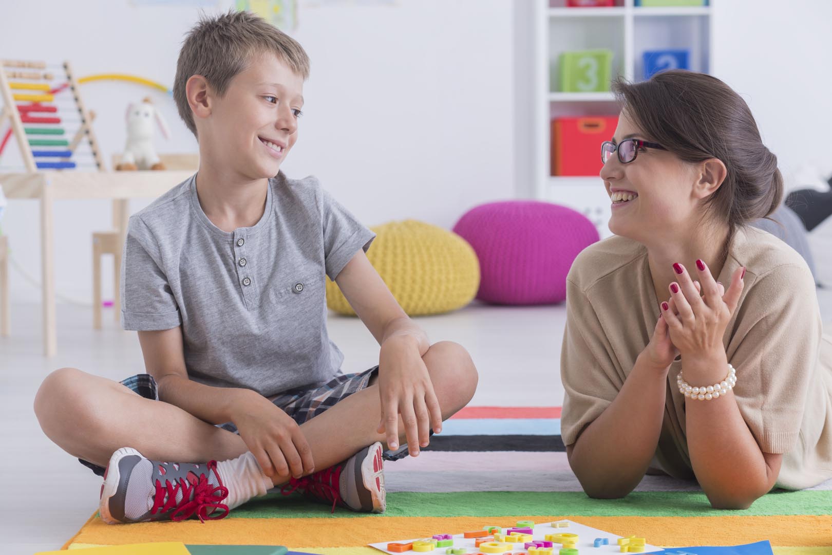A child building with blocks